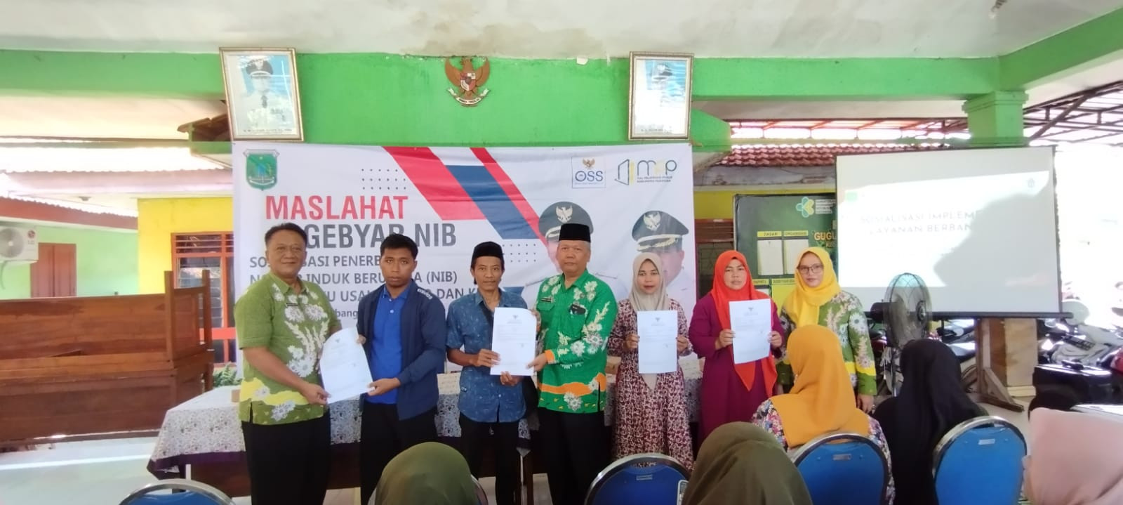 Kegiatan Sosialisasi Maslahat Penerbitan Nomer Induk Berusaha (NIB) Bagi Pelaku Usaha Mikro di Kecamatan Rembang 