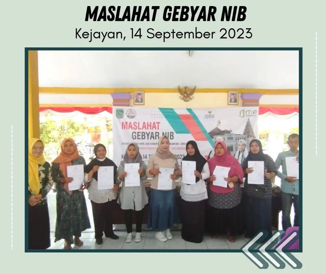 Sosialisasi Penerbitan Nomor Induk Berusaha (NIB) Kecamatan Kejayan 