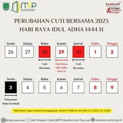 Perubahan Cuti Bersama 2023 Hari Raya Idul adha 1444 H