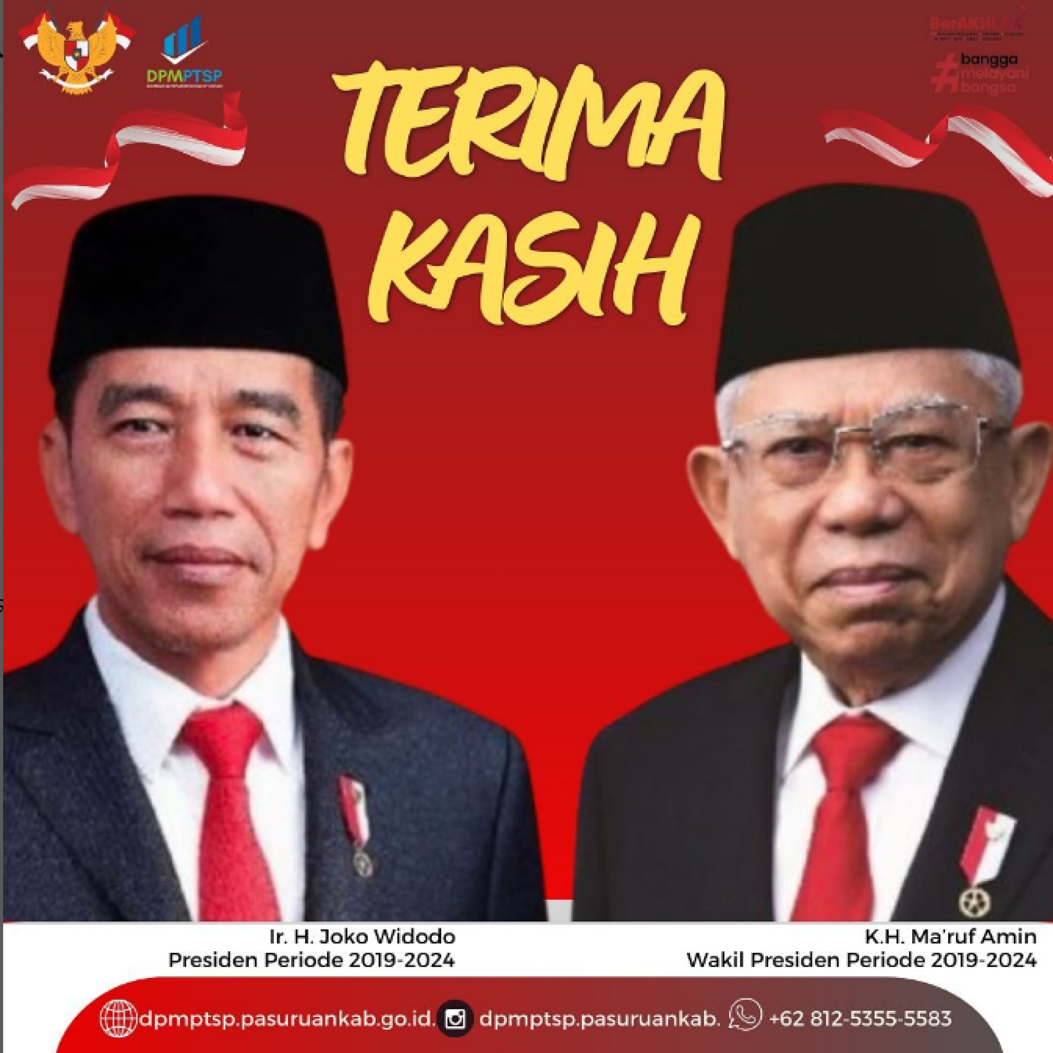 Kami mengucapkan Terima Kasih dan penghargaan yang setinggi-tingginya kepada presiden ke-7 RI Bapak Joko Widodo dan wakil presiden ke-13